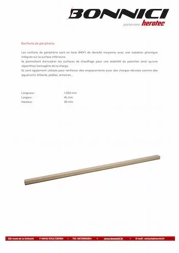 Fiche produit - Renforts de périphérie