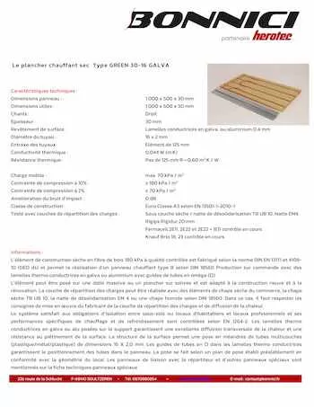 Fiche technique - Green 30-16 Galva