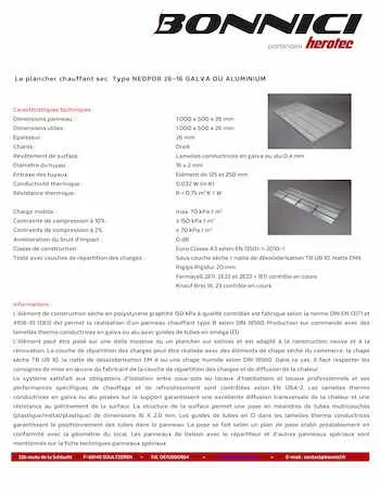 Fiche technique - NEOPOR 26-16 Galva