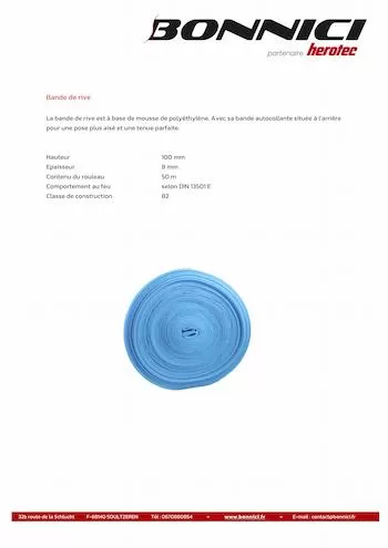 Fiche produit - Bande de rive