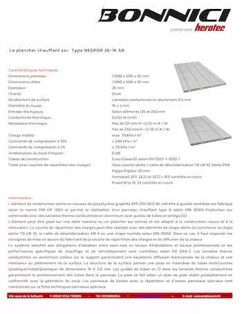Détail des pièces NEOPOR 26-16 AB