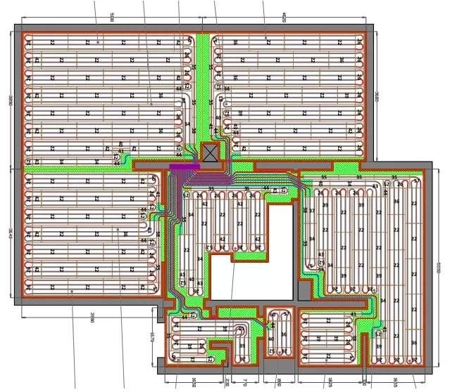 plan calepinage plancher chauffant