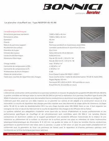 Fiche technique - NEOPOR 45-16 AB