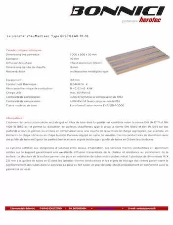 Fiche technique - GREEN LAB 30-16