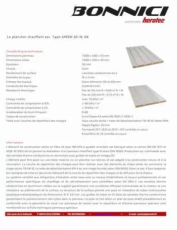 Fiche technique - GREEN 30-16 AB
