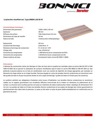 Fiche technique - GREEN LAB 30-16